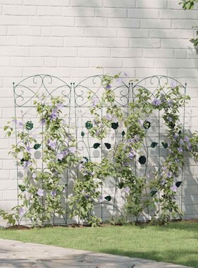 VidaXL Tuinhek Latwerk 3 pcs Groen 112 x 40 cm Staal