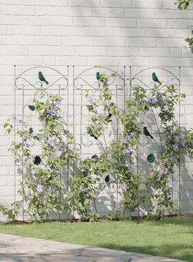 VidaXL Tuinhek Latwerk 3 pcs Groen 112 x 40 cm Staal
