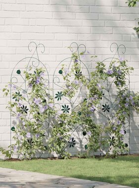 VidaXL Tuinhek Latwerk 3 pcs Groen 112 x 40 cm Staal