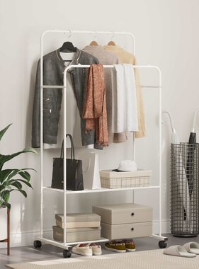 VidaXL Kledingrek Effen Wit