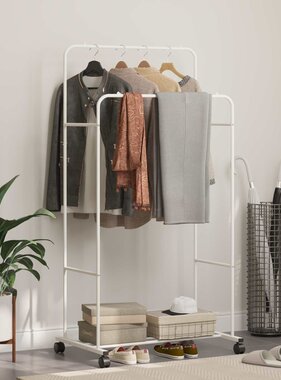 VidaXL Kledingrek Effen Wit