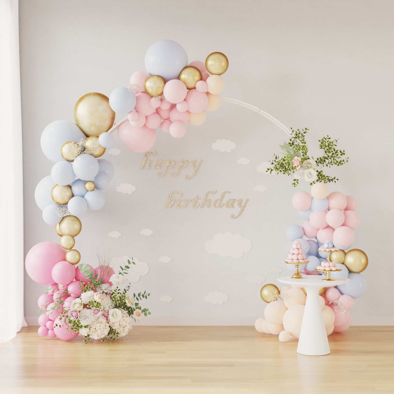 VidaXL Trouwbogen Wit 223 x 45 x 201 cm Staal