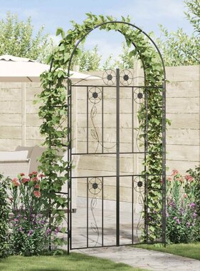 VidaXL Tuin Boog Effen Zwart