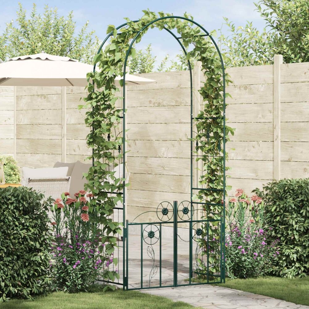 VidaXL Tuin Boog Effen Groen 102 x 50 x 218 cm