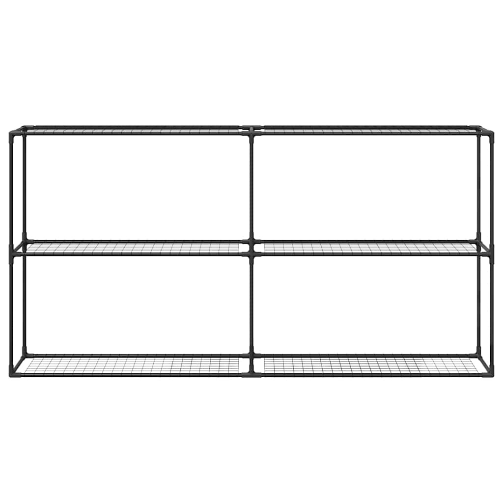 VidaXL 3-laags plantenstandaard Zwart 200 x 32 x 104 cm Staal