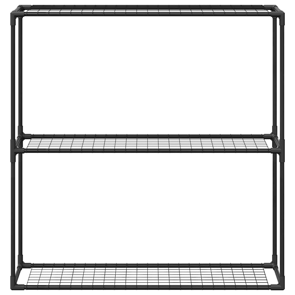 VidaXL 3-laags plantenstandaard Zwart 100 x 32 x 102 cm Staal