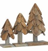 VidaXL Kerstboom met standaard 3 pcs Bruin Massief teakhout