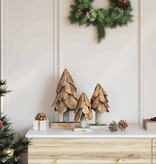 VidaXL Kerstboom met standaard 3 pcs Bruin Massief teakhout