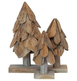 VidaXL Kerstboom met standaard 3 pcs Bruin Massief teakhout