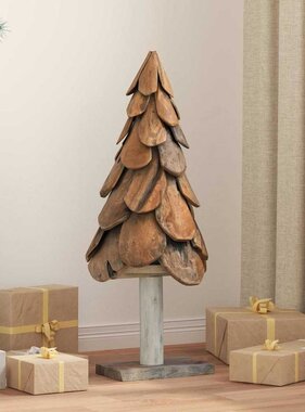 VidaXL Kerstboom met standaard Bruin 90 cm Massief teakhout