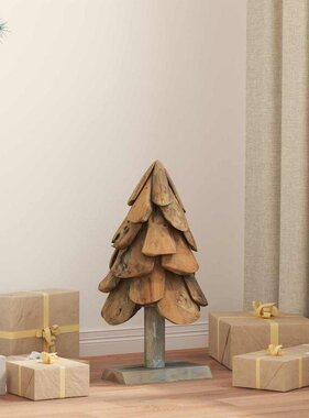 VidaXL Kerstboom met standaard Bruin 60 cm Massief teakhout