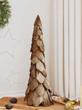 VidaXL Kerstboom met standaard Bruin 110 cm Massief teakhout