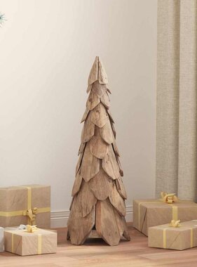 VidaXL Kerstboom met standaard Bruin 80 cm Massief teakhout