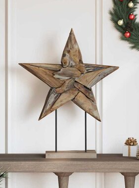 VidaXL Kerstster Bruin 60 x 5 x 75 cm Massief Teakhout