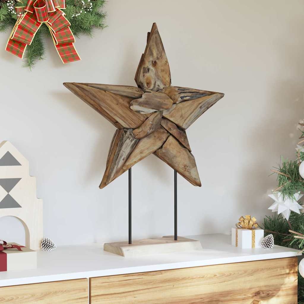 VidaXL Kerstster Bruin 60 x 5 x 75 cm Massief Teakhout