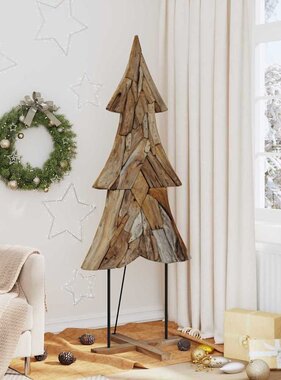 VidaXL Kerstboom met standaard Bruin 180 cm Massief teakhout