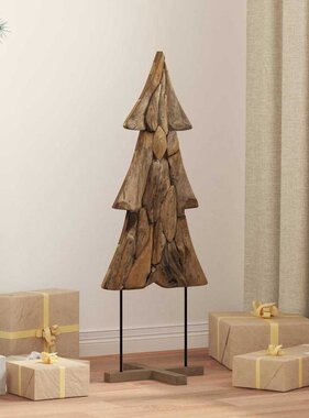 VidaXL Kerstboom met standaard Bruin 90 cm Massief teakhout