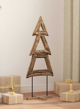 VidaXL Kerstboom met standaard Bruin 90 cm Massief teakhout