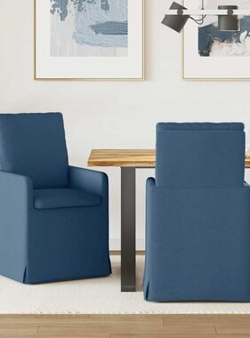 VidaXL Eettafelstoelen 2 pcs Blauw 57 x 67 x 98 cm Stof