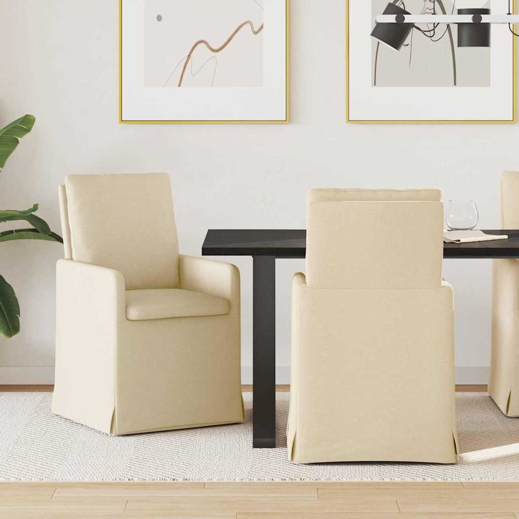 VidaXL Eettafelstoelen 2 pcs Crème 57 x 67 x 98 cm Stof
