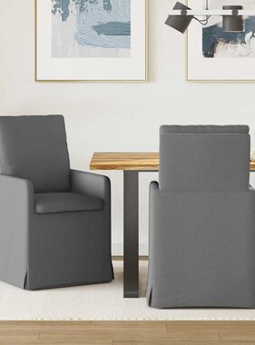 VidaXL Eettafelstoelen 2 pcs Donkergrijs 57 x 67 x 98 cm Stof