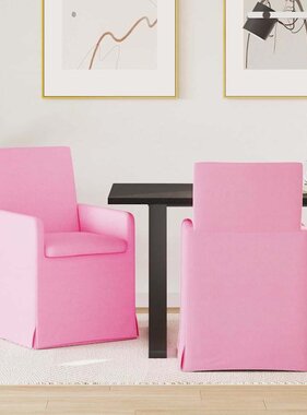 VidaXL Eettafelstoelen 2 pcs Roze 57 x 67 x 95 cm Stof