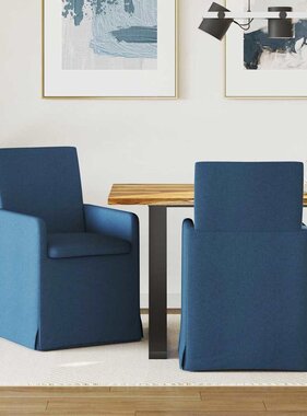 VidaXL Eettafelstoelen 2 pcs Blauw 57 x 67 x 95 cm Stof