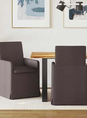 VidaXL Eettafelstoelen 2 pcs Donkerbruin 57 x 67 x 95 cm Stof