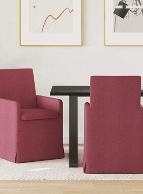 VidaXL Eettafelstoelen 2 pcs Wijnrood 57 x 67 x 95 cm Stof