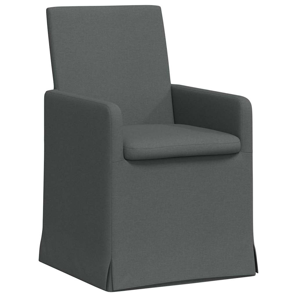VidaXL Eettafelstoelen 2 pcs Donkergrijs 57 x 67 x 95 cm Stof