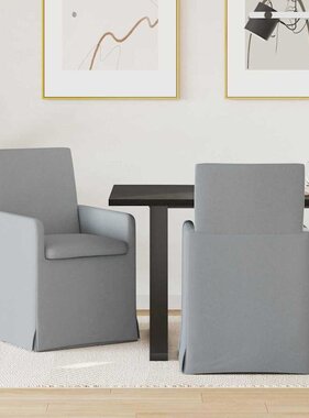VidaXL Eettafelstoelen 2 pcs Lichtgrijs 57 x 67 x 95 cm Stof