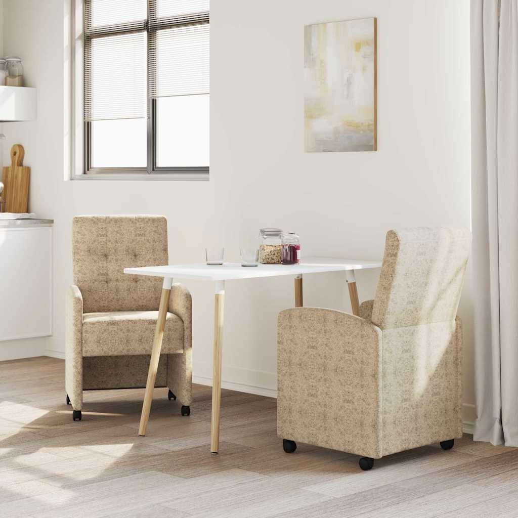 VidaXL Dining Stoelen met Wielen 2 pcs Lichtgrijs 57 x 67 x 98 cm