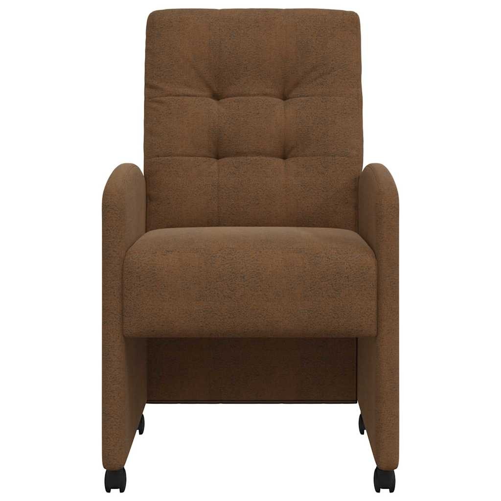 VidaXL Dining Stoelen met Wielen 2 pcs Bruin 57 x 67 x 98 cm