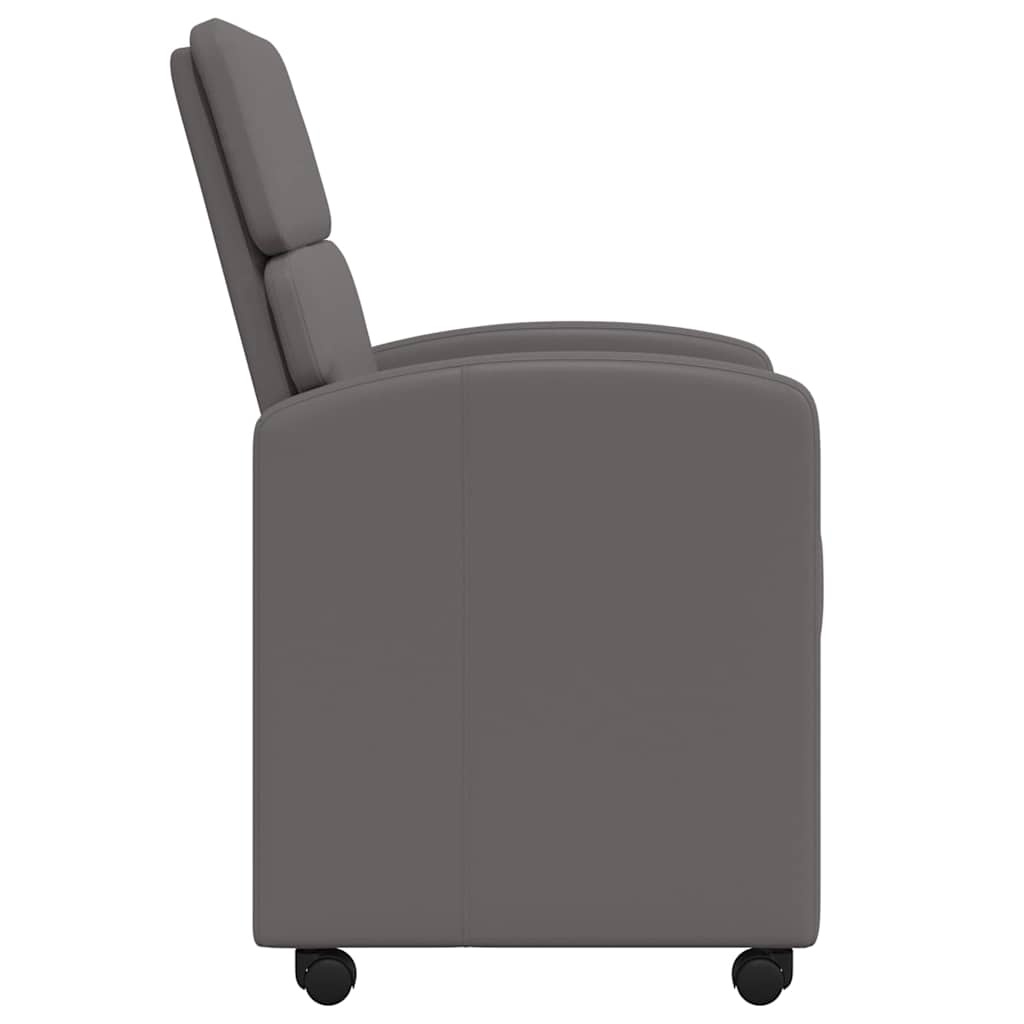 VidaXL Dining Stoelen met Wielen 2 pcs Grijs 58 x 65 x 98 cm Kunstleer