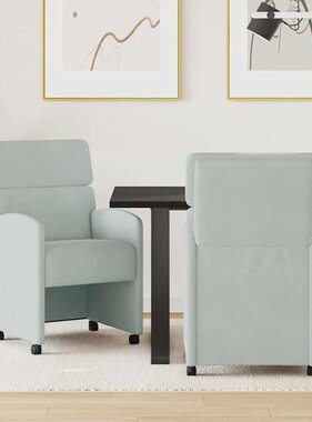 VidaXL Dining Stoelen met Wielen 2 pcs Lichtgrijs 58 x 65 x 98 cm