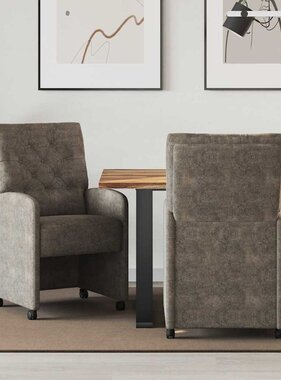 VidaXL Dining Stoelen met Wielen 2 pcs Donkergrijs 58 x 67 x 97 cm
