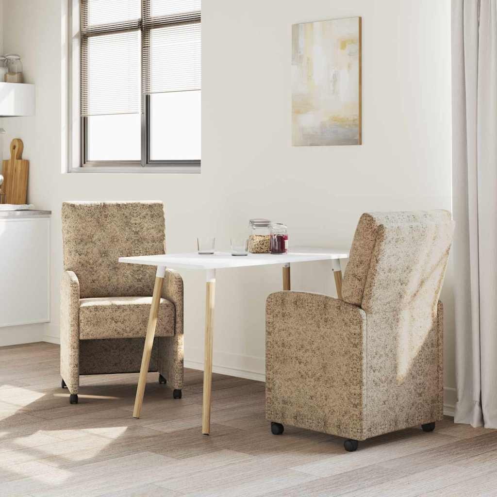 VidaXL Dining Stoelen met Wielen 2 pcs Lichtgrijs 58 x 67 x 97 cm