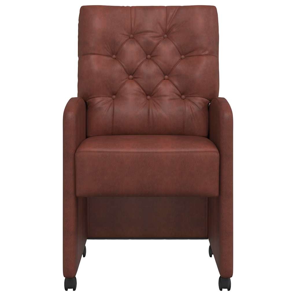 VidaXL Dining Stoelen met Wielen 2 pcs Glanzend bruin 58 x 67 x 97 cm