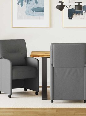 VidaXL Dining Stoelen met Wielen 2 pcs Donkergrijs 57 x 67 x 95 cm