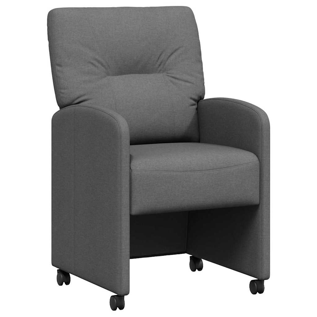 VidaXL Dining Stoelen met Wielen 2 pcs Donkergrijs 57 x 67 x 95 cm