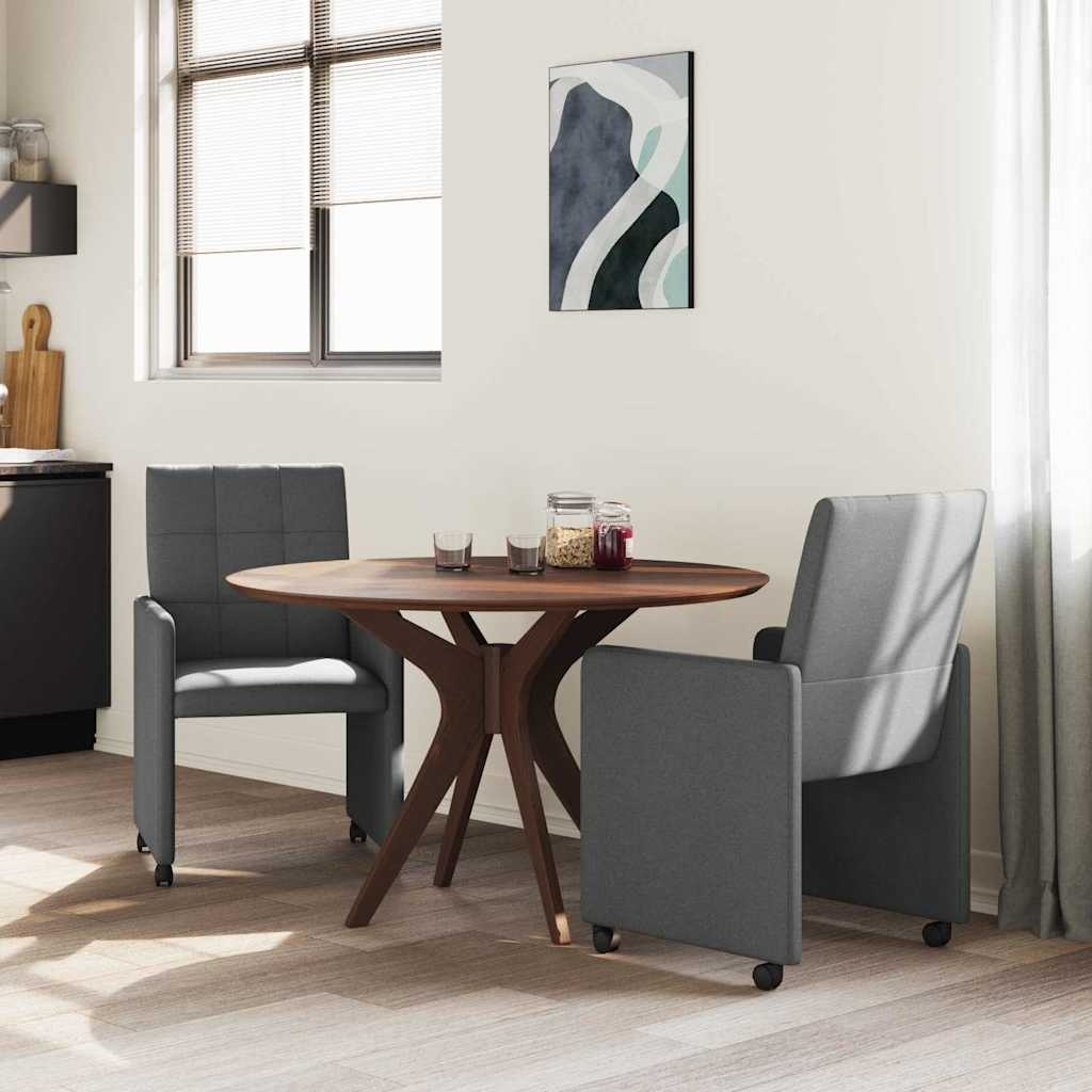 VidaXL Dining Stoelen met Wielen 2 pcs Donkergrijs 58 x 65 x 94 cm