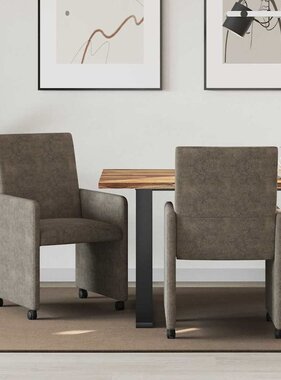 VidaXL Dining Stoelen met Wielen 2 pcs Donkergrijs 57 x 66 x 94 cm