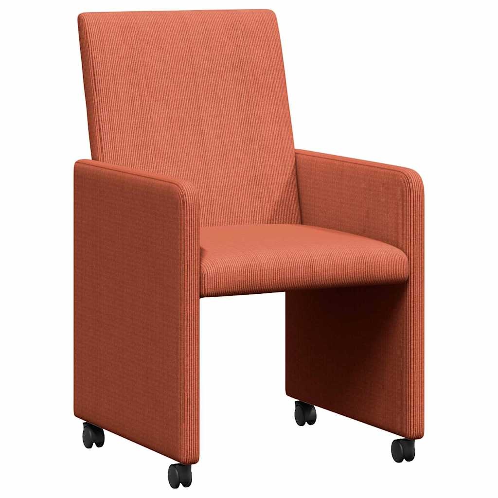 VidaXL Dining Stoelen met Wielen 2 pcs Rood-oranje 57 x 66 x 94 cm