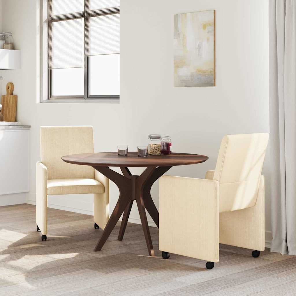 VidaXL Dining Stoelen met Wielen 2 pcs Crème 57 x 66 x 94 cm