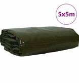 VidaXL Zeil 650g / m² Olijf Groen 5 x 5 m Canvas met PVC-coating