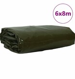 VidaXL Zeil 650g / m² Olijf Groen 6 x 8 m Canvas met PVC-coating