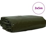 VidaXL Zeil 650g / m² Olijf Groen 3 x 5 m Canvas met PVC-coating