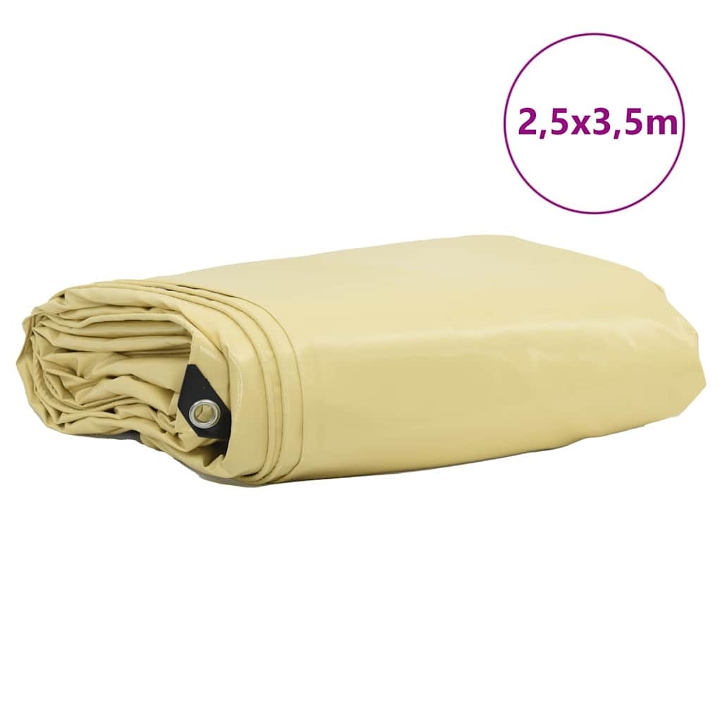 VidaXL Zeil 650g / m² Beige 2,5 x 3,5 m Canvas met PVC-coating