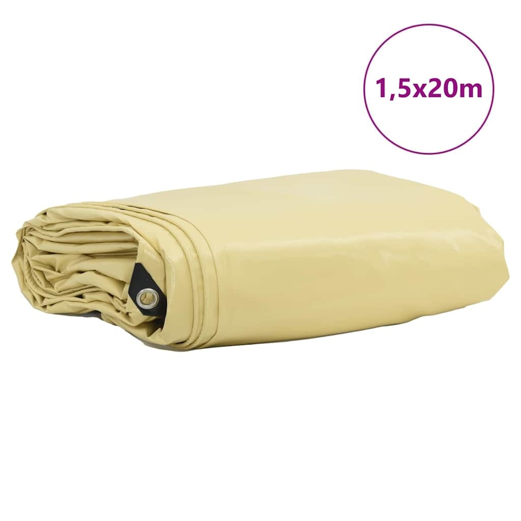 VidaXL Zeil 650g / m² Beige 1,5 x 20 m Canvas met PVC-coating