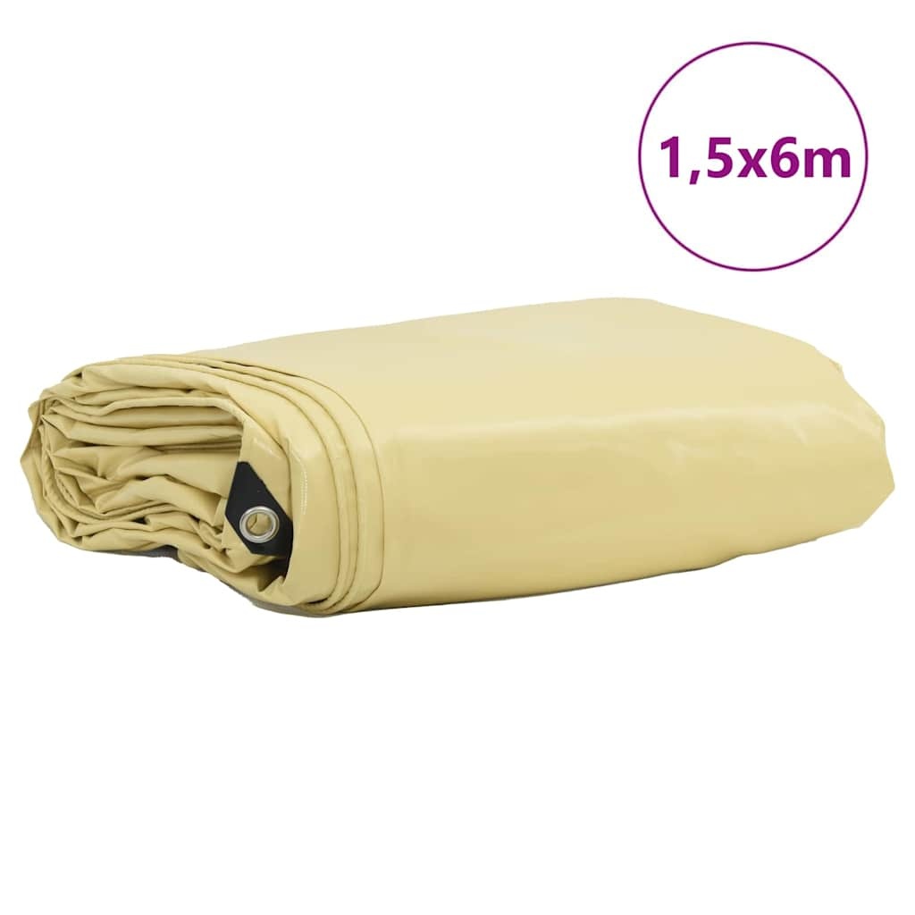 VidaXL Zeil 650g / m² Beige 1,5 x 6 m Canvas met PVC-coating